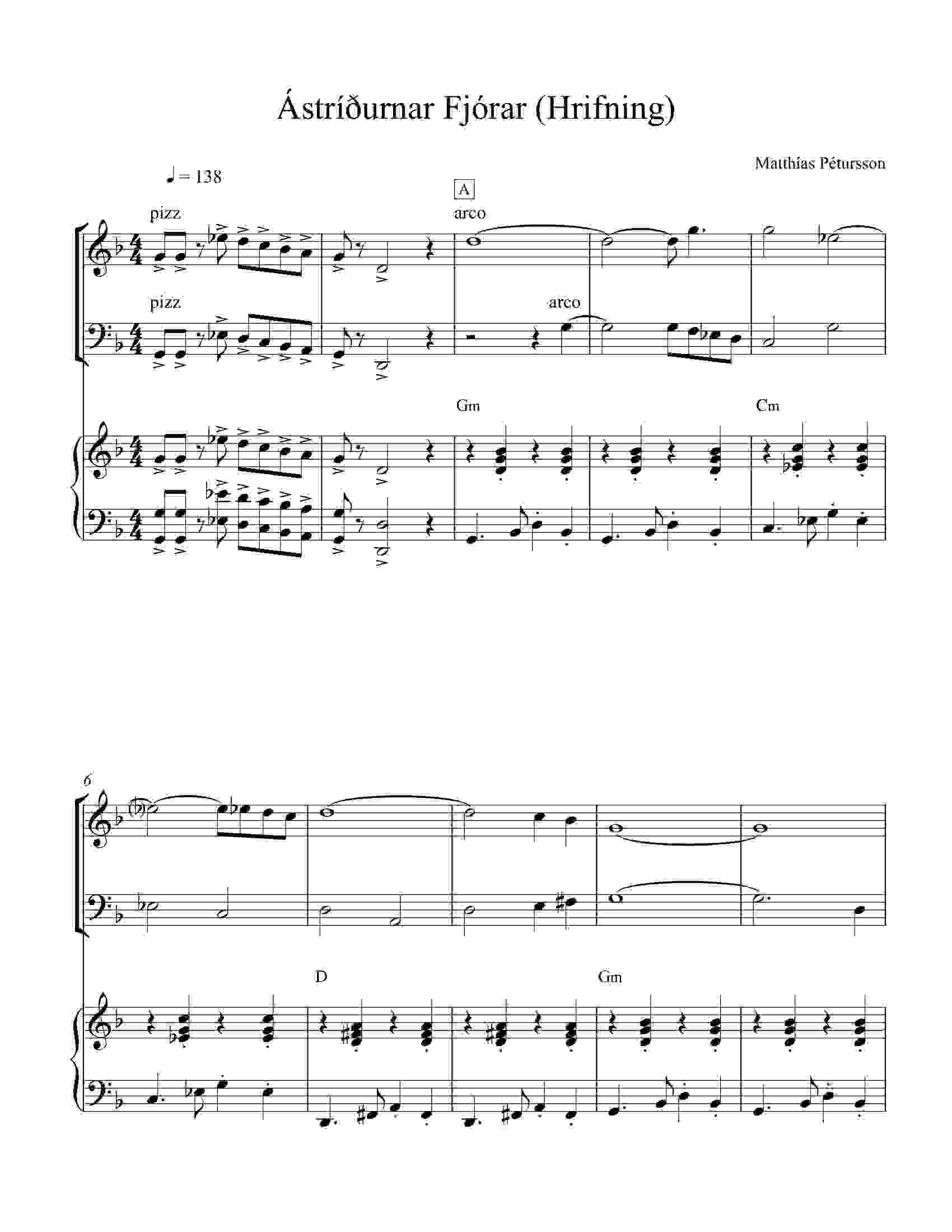 Hrifning (Ástríðurnar Fjórar) sheet music