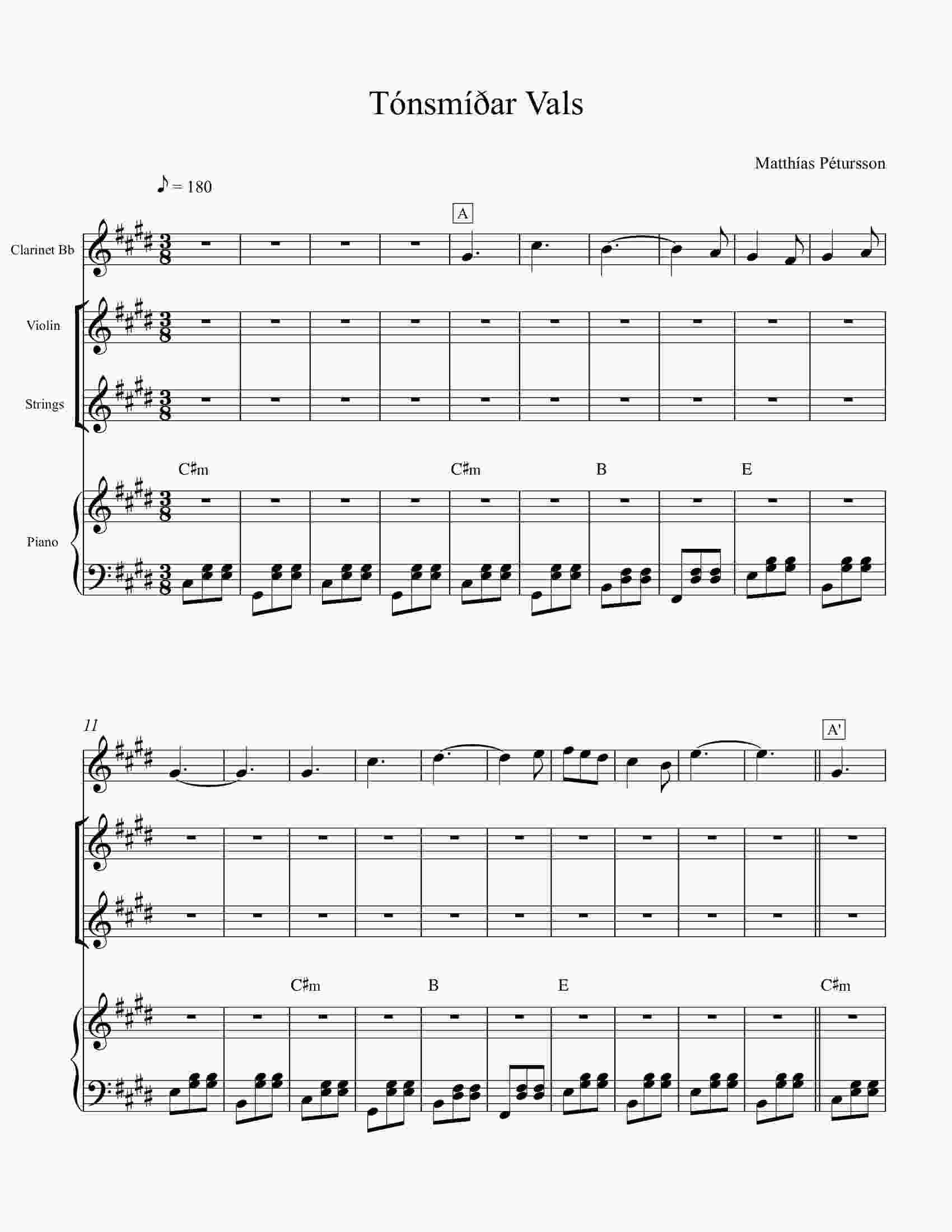 Vals sheet music