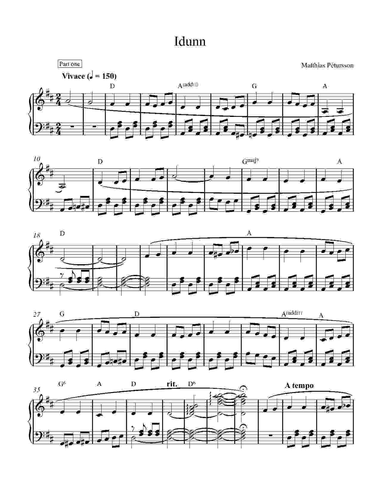 Idunn sheet music