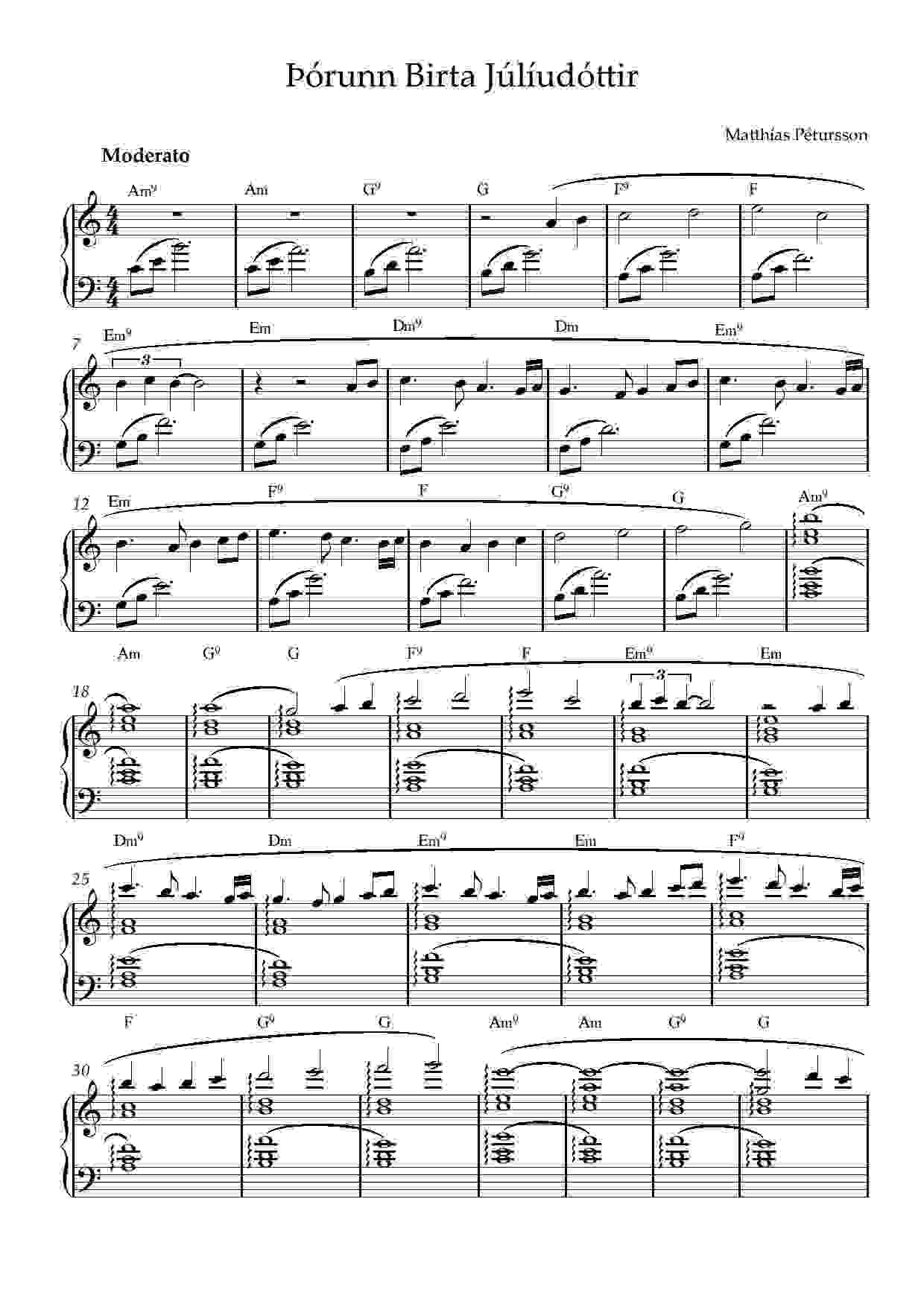 Þórunn Birta Júlíudóttir sheet music